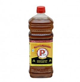 P Mark Kachi Ghani Mustard Oil   Bottle  1 litre